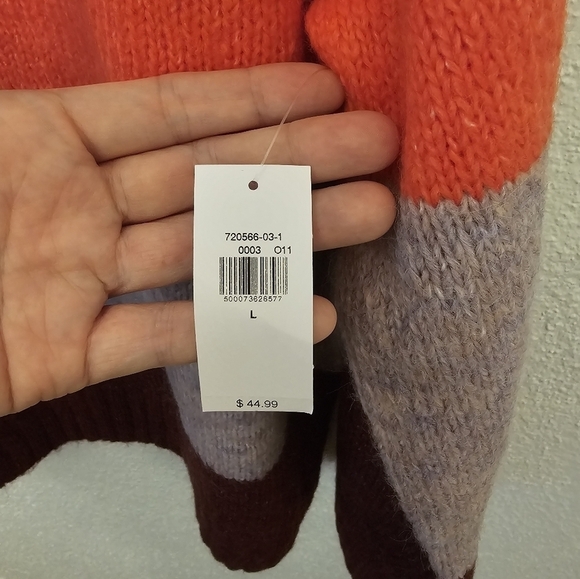 NWT Old Navy Large Wool Blend Color Block Pullover Sweater - Picture 5 of 9
